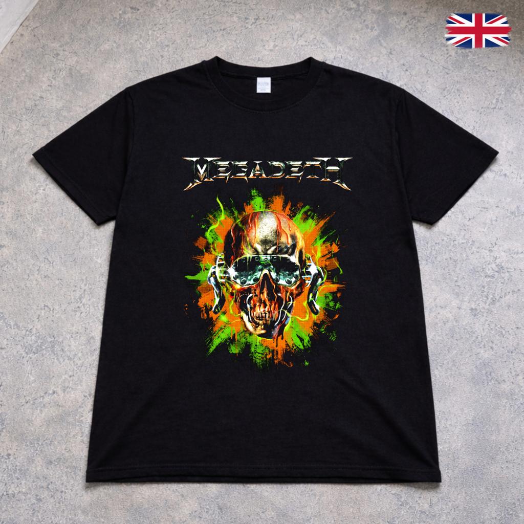 Metal Skull Headphones T Shirt Neon Skull Graphic Tee Biker Streetwear Shirt