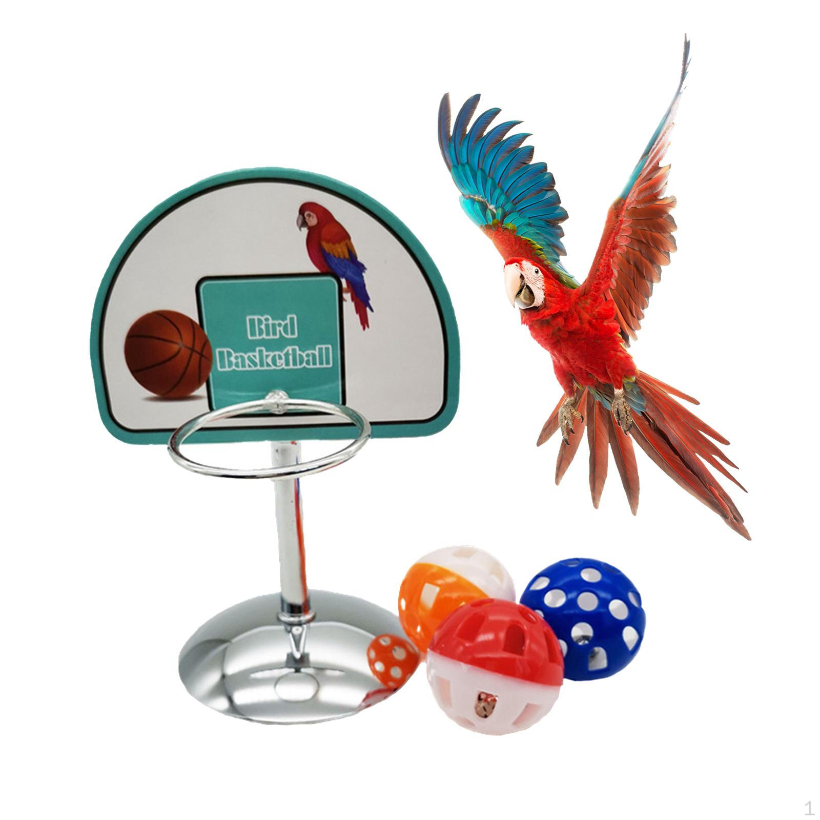 Bird Training Toy, Educational Trick Prop, Intelligence Parrot Basketball Mini Balls Boar 8cmx14.7cm