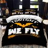 Halloween Duvet Cover King Microfiber Medieval Haunted Castle With Garden Pumpkins Dark Clouds Scary Nights Print Bedding Set