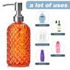 1pc 16oz Orange Color Soap Dispenser Bathroom, Glass Soap Dispenser with Pump, Gem Patterned Glass Soap Dispenser for Hand Soap