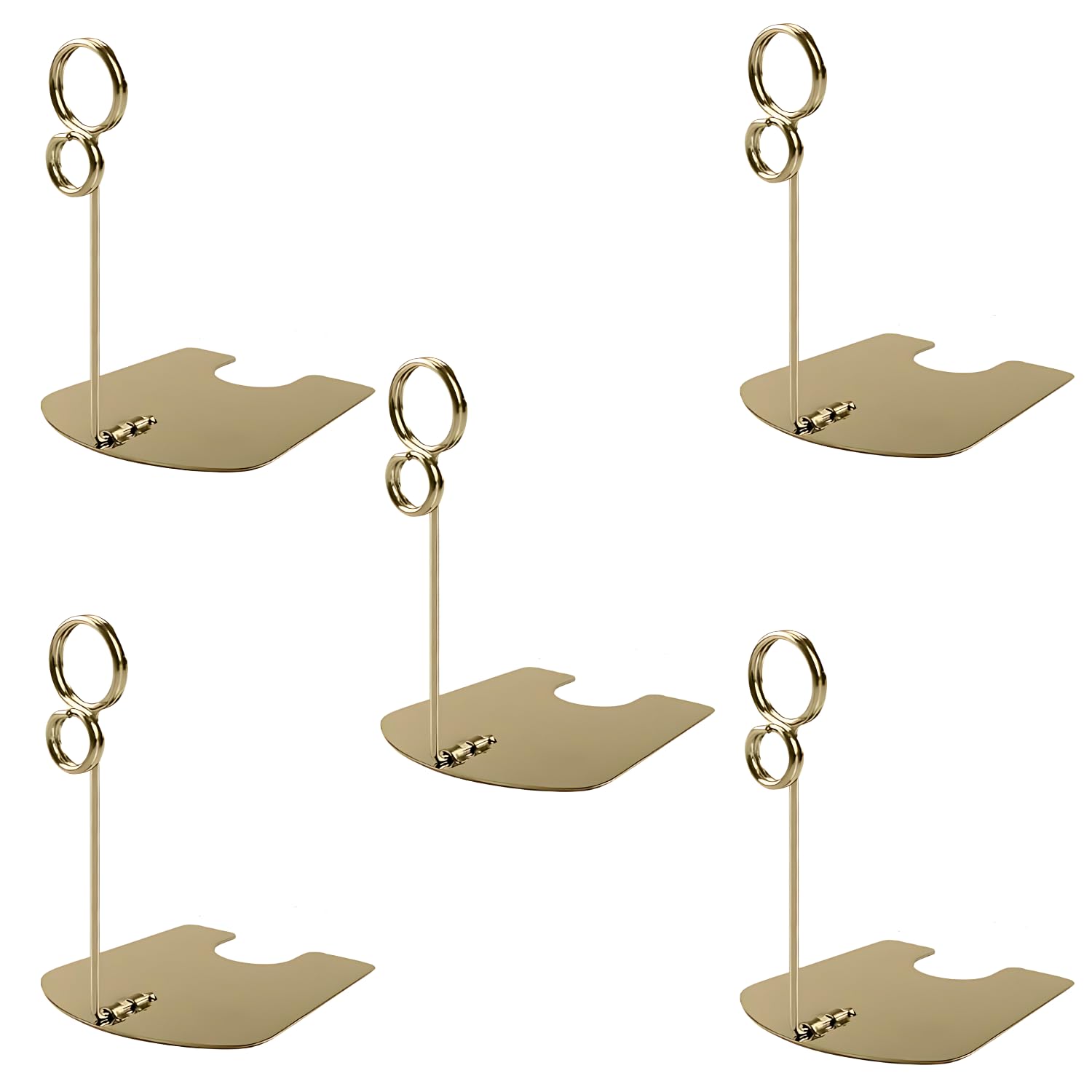 

Set of 5 Gold 10cm Pop-Up Ring Stands, Suitable for Photo Frames and Price Cards, NYANDELMO ND-0083-R02-10cm