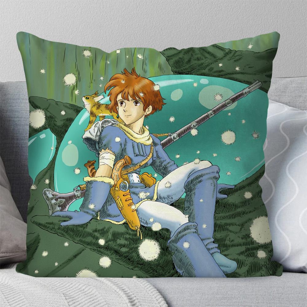 Bilibili Nausicaa Valley Wind Anime Pillow Case Square Pillow Bedroom Sofa Leisure ComfortCar Living Room Home Decoration 40X40