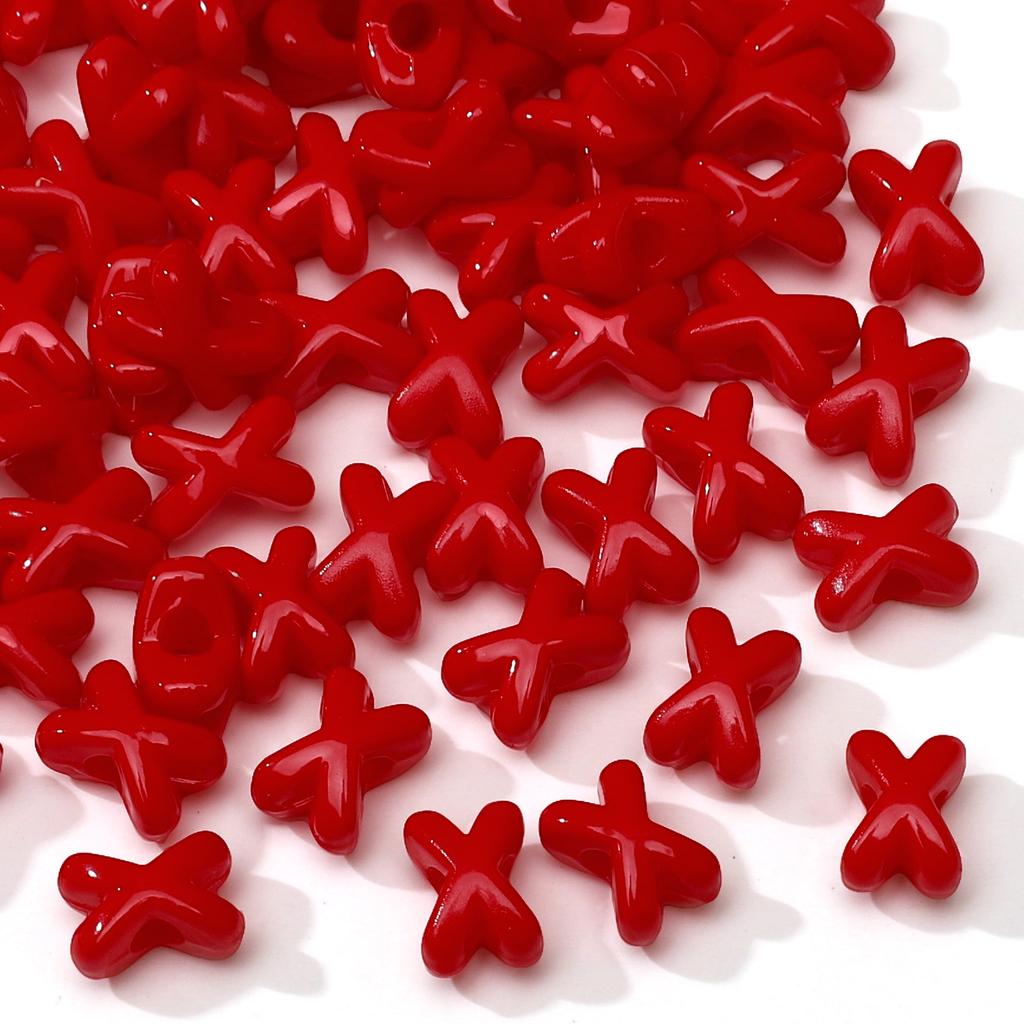 Fork Shaped Spacer Beads Enamel Painted Acrylic Charms for DIY Jewelry 5 or 20 Pcs Option