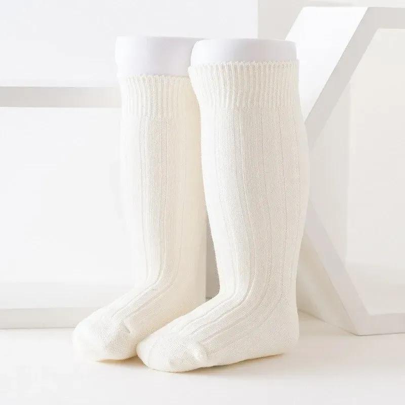 Baby, Kleinkinder, Kinder, Kleinkinder, Mädchen, Jungen, Kniestrümpfe, Beinwärmer, Herbst/Winter, solide Baumwollsocken aus Strick für Babys, Jungen, Mädchen, 0–3 Jahre