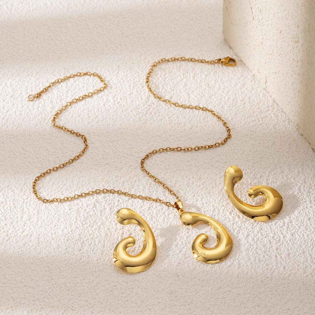 Luxury Geometric Leaf & Flower Earrings Necklace Set