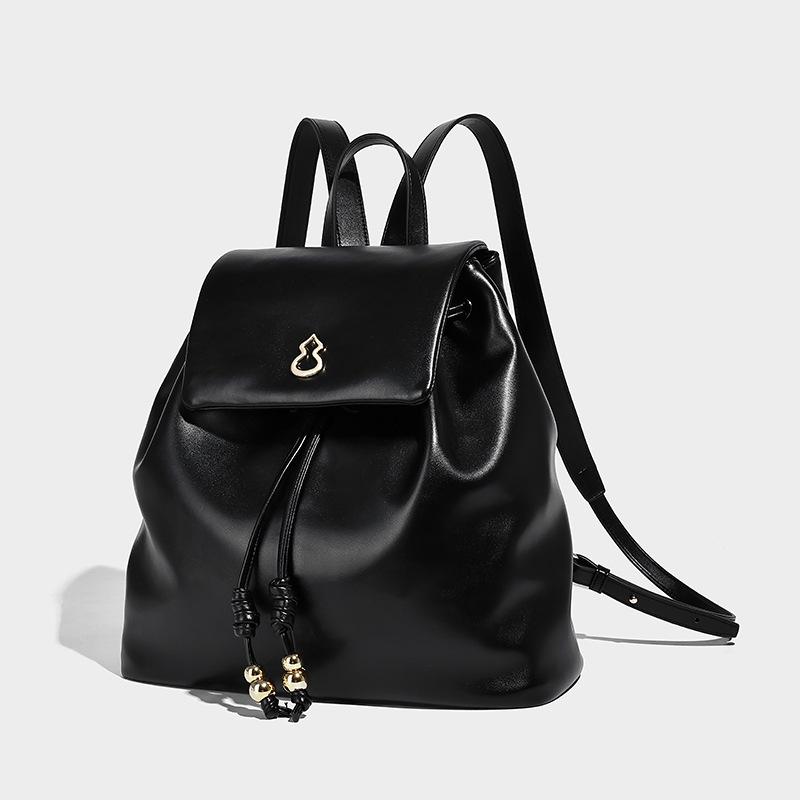 

Large Capacity Leather Backpack for Women 2025 New Travel Commuter Backpack Fashion Versatile Laptop School Bag for Women College чёрный