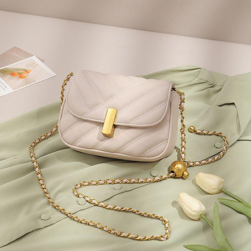 

Small CK Bag Classy Autumn Genuine Leather Armpit Crossbody Section II-rice White