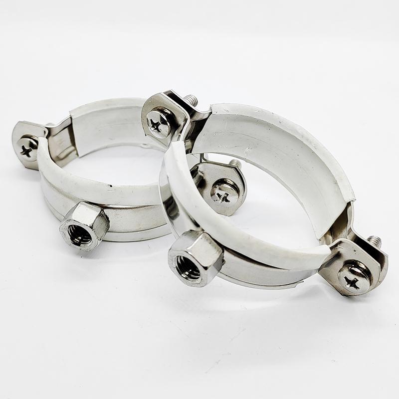 2Pcs Fastener Hardware Round Hose Clamp Pipe Fitting Nut Hoop Suspension Pipe Holder Expansion Screw
