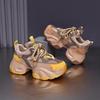 Summer Thick-soled Dad Shoes Women's Breathable Mesh Lace-up Casual Sports Shoes