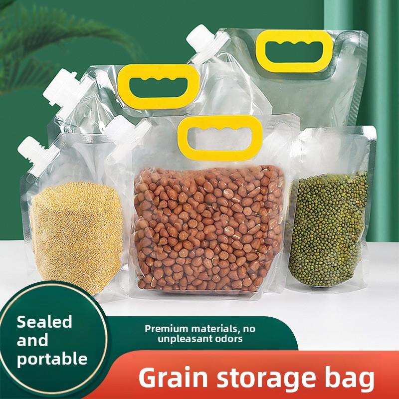 Sealed Bags for Storing Grains and Cereals, Food-grade Hand-held Spout Bags for Household Rice Packaging