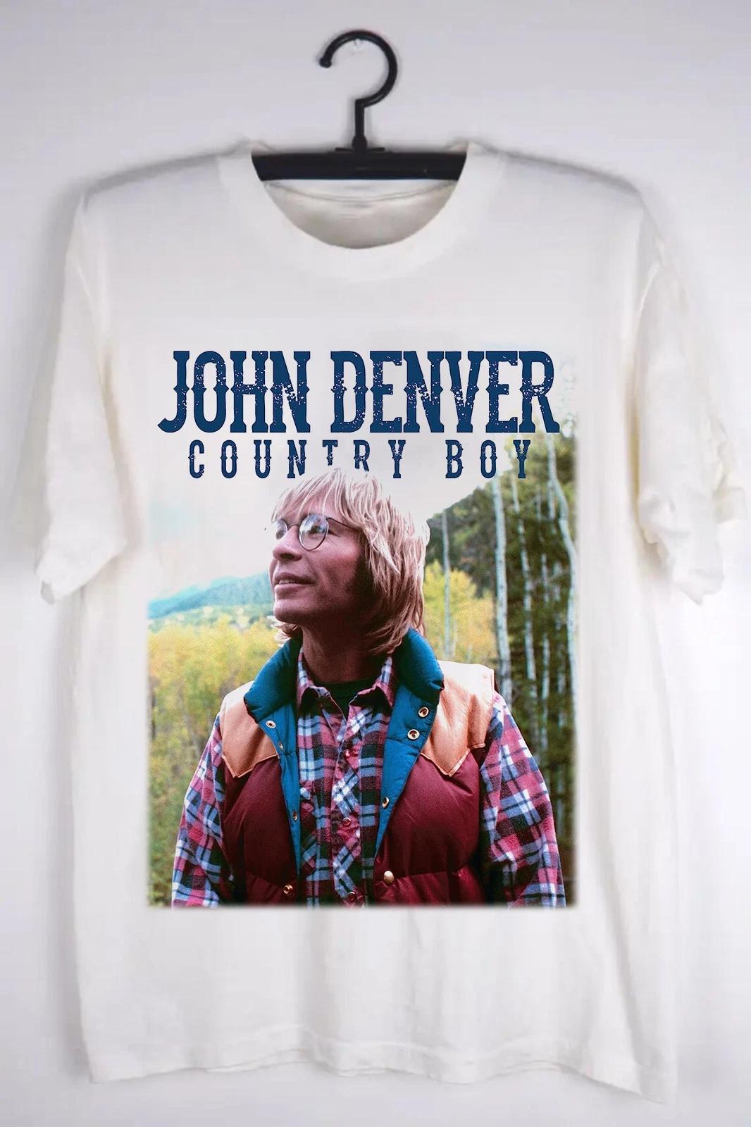 

John Denver- Country Boy Short Sleeve White All Size Gift T- Shirt FA1213 S