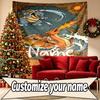 Custom Name Personalized Charizard VS Blastoise Print Tapestry, Wall Art Decor, Bedroom, Dorm, Apartment, LivingRoom, Party Backdrop, Gift for Birthda