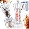 Manual Salt and Pepper Mill - Unbranded - 16x6cm Set of 2 - Transparent Body Ceramic Mechanism