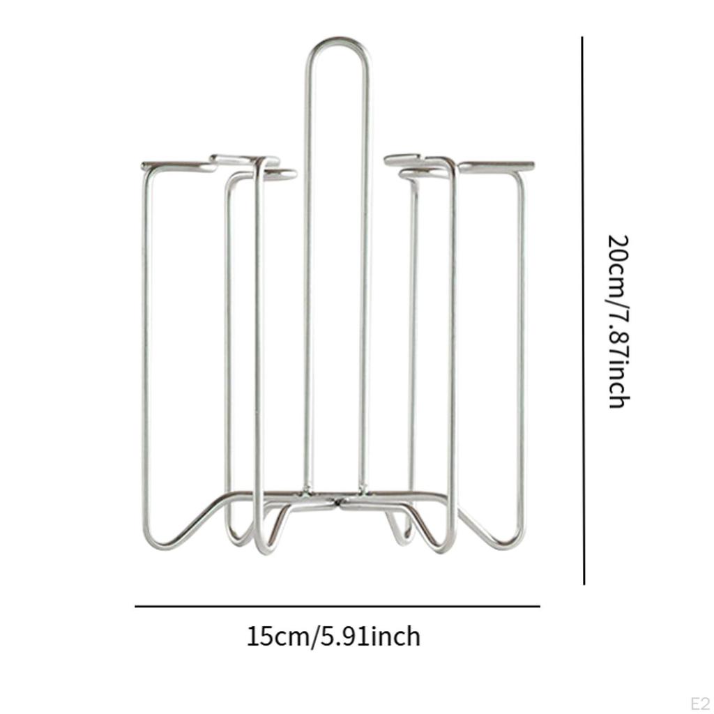 Glass Bottle Holder, Cup Drying Rack with 6 Hooks, Sturdy Coffee Mug Organizer for Tea