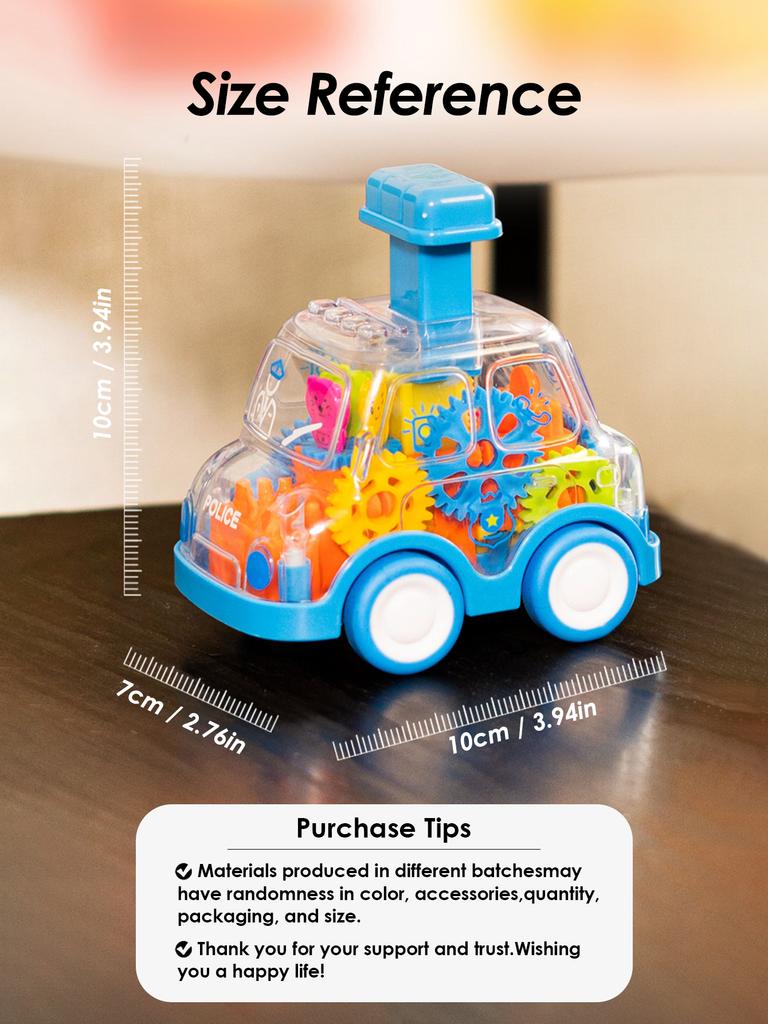 Pull-back Cartoon Car Toy for Kids 1-3 Years Transparent Inertia Sliding Puzzle Gift for Boys Girls