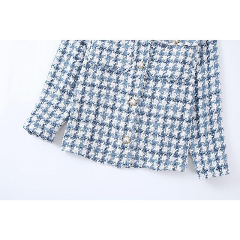 Ur New Women's Artificial Pearl Button Texture Shirt