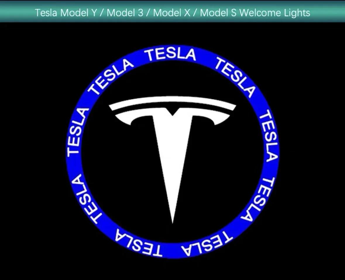 

Car Sticker Tesla 2/4Pcs Car Door Projector Lamps HD Welcome Shadow Lights For Tesla Model 3 Y X 2016-2020 Model S 2015-2020 2Pieces