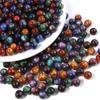 50 Stück 8mm Dunkle Farbe Imitation Katzenauge Harzperlen Glitzer Sternenhimmel Runde Lose Perlen Für Schmuckherstellung DIY Armbänder Halskette
