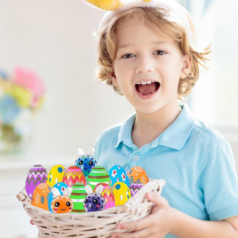 Filled Easter Eggs For Kids Easter Basket Eggs Decors With Squeeze Bunny Filled 12X Home School Boys And Girls Sensory Game Hunt