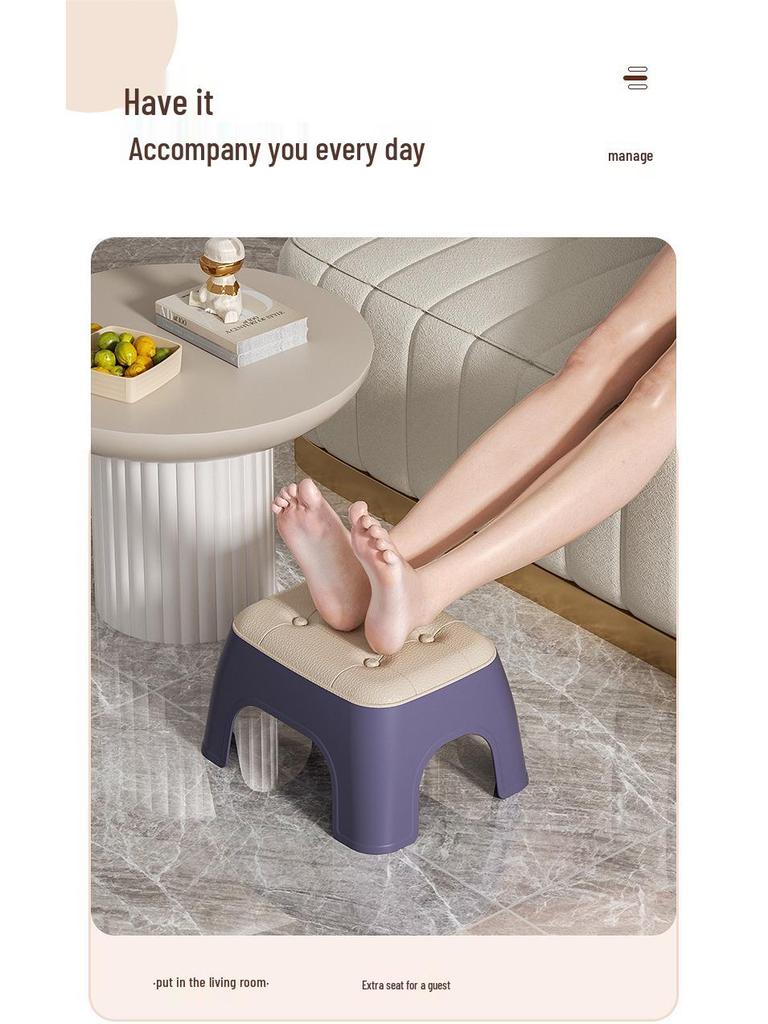 Thickened Non-slip Plastic Stool for Children and Adults – Portable, Stackable, and Creative for Bathroom or Living Room Use