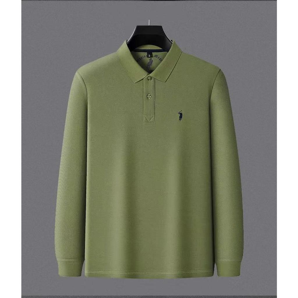 STORN 100% Reine Baumwolle Herbst und Winter Herrenmode Sportmarke Besticktes Pony Langarm POLO-Shirt Business Casual T-Shirt