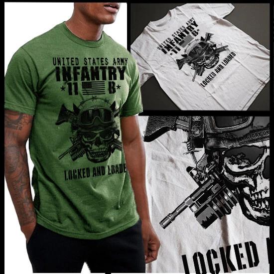 Army Infantry 11 Bravo Grunt T-Shirt Veterans Day Military Pride Cotton Tee L