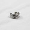 Korean Wrapped Cable Knit Multi-Layer Retro Adjustable Silver Ring