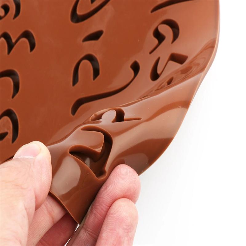3D Arabic Hebrew Letters Numbers Silicone Mold Alphabet Chocolate Mould Cake Fondant Baking Tray DIY Decorating Tools