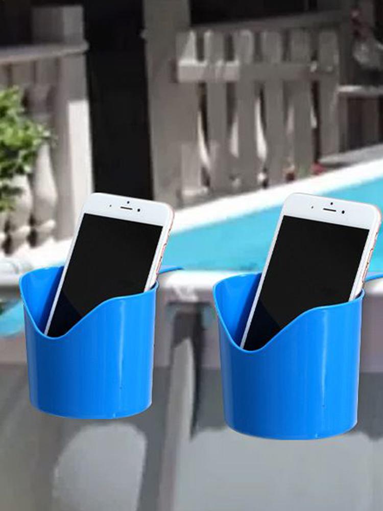 4pcs Swimming Pool Storage Rack Poolside Organizer Holder for Drinks Sanitizers Tools Swimming Accessory for Summer Outdoor Use