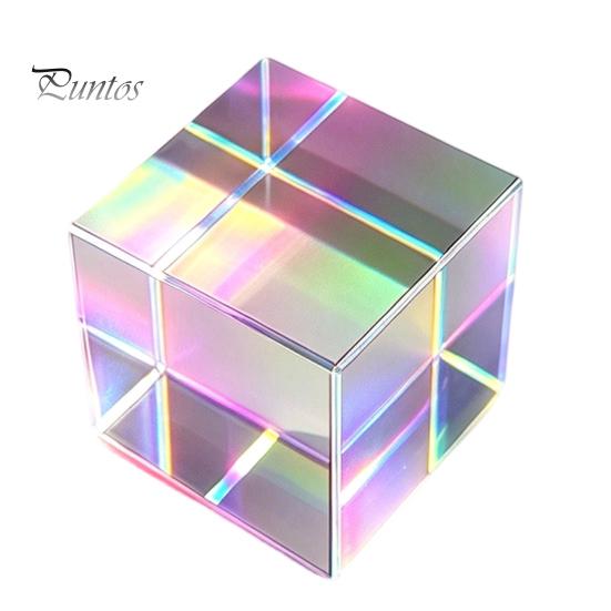 Dreamy Home Window Decoration Mini K9 Crystal Glass Prism Cube, Sun Catcher Optical for Photography Color Mixing Light Refraction, Desktop Decor, Prop