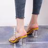 Women Slippers Shoes Rivet Transparent Cross Straps Ladies Round Toe Female Summer Plus Size Casual Fashion Slip On