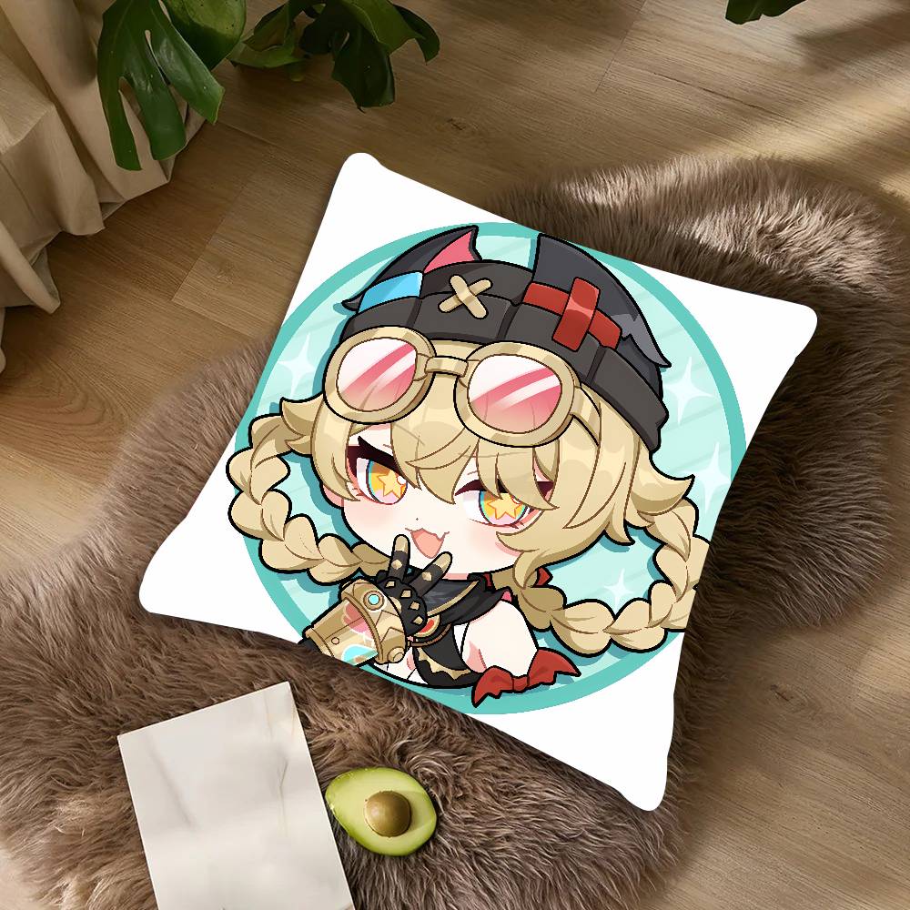 Cute Funny Girl Hot Jahoda Genshin Impact Cushion Cover Decor Throw Pillow Covers For Couch Camping Pillow Cover Decorations