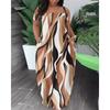 Women's Fashion Summer Spring Colour Block Print Short Sleeve One Shoulder Loose Waistlinet Casual Dresses
