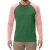 Men's Contrast Color Raglan Long Sleeve Sports Top
