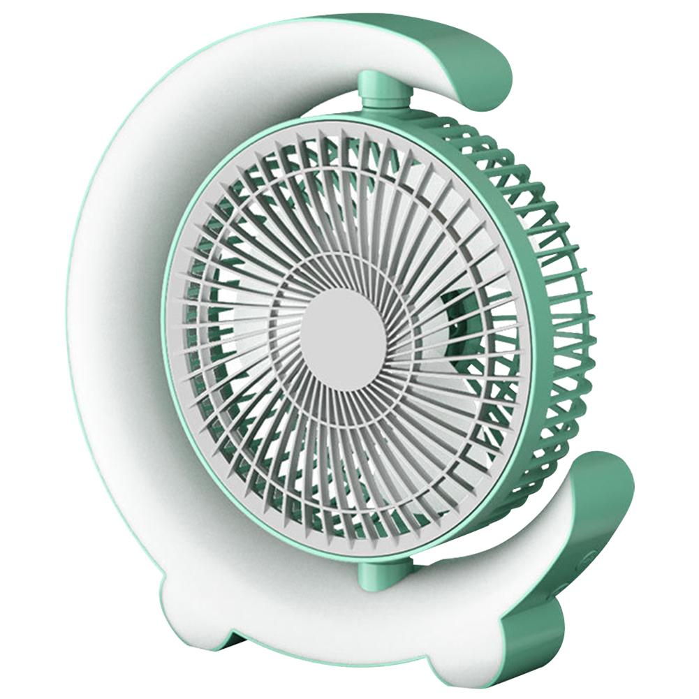 USB Desk Fan 3 Speeds with Colorful Light Portable Table Fan 360 Degree Rotatable Quiet for Home Office Bedroom Dorm Summer Gift