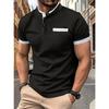 Men's Summer Casual Polo Shirt: Checked, Stand-up Collar, Short-sleeved Sports Shirt