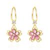 Fashion Sakura Cherry Blossoms Flower Earrings Stud Dangle for Women Wedding Party Christmas Party Jewelry Gift