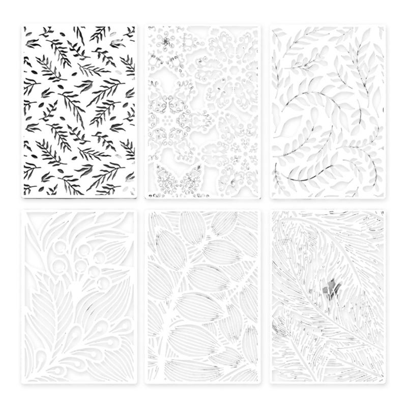 6/12Pcs Geometric Floral Templates 12x8in PET Drawing Stencils for Art Painting Card Making Kid Room Wall Decoration