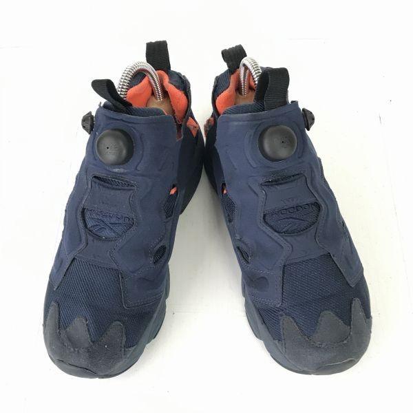 Reebok Instapump Fury Tech Low-Cut Sneakers Lightweight Comfortable Sole Navy × Orange Size 23.5(USED)