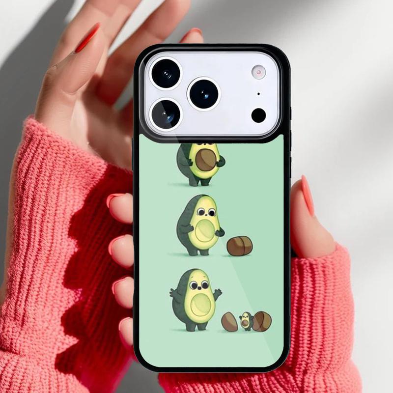 Cute Avocado Cartoon Phone Case for iPhone 17 16 15 14 13 Pro Max Back Cover for 12 11 Pro Coque
