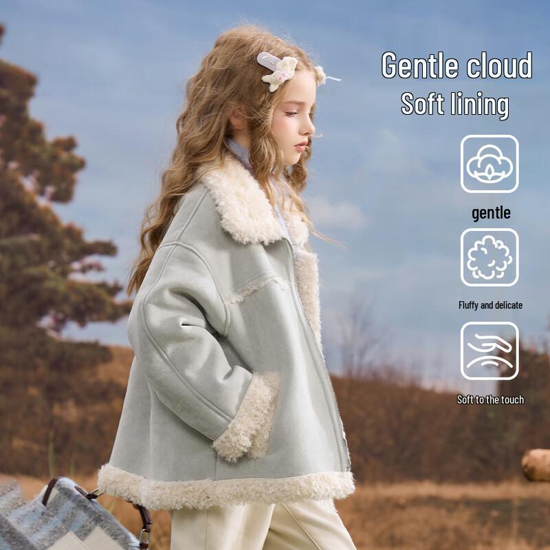 

ASK JUNIOR Girls Winter Faux Lamb Wool Fleece Jacket 120