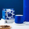 500ml Creative Design Splash Ink Blue Ceramic Mug Coffee Cup Couple Water Cup Breakfast Oatmeal Cups Festival Gift Porcelain Mug