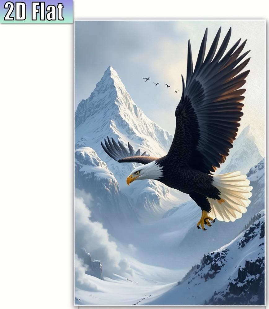 

Bald Eagle Mountain Print Bath Towel 2D Flat Printing Patriotic Eagle Pattern Hand Towel Soft Absorbent Towel for Bathroom W30*H60(CM)