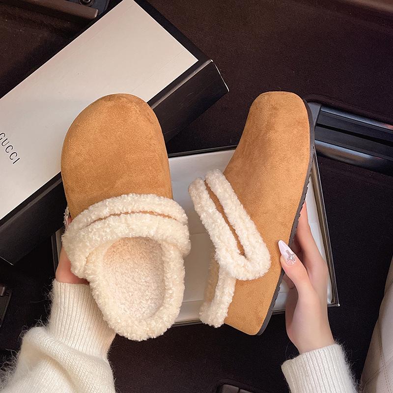 Leopard Print Bag Head Half Slippers Women's 2025 Autumn and Winter College Style Retro Style Mori Fashion Versatile Casual Mao Mao Shoes