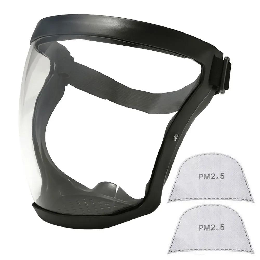 

Full Face Shield Splash Guard Mask Anti-fog Protective Head Cover Ergonomic High-Definition for Laboratory Work Mowing Gardening