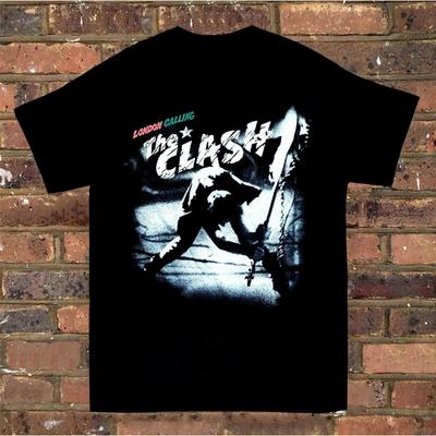 Hot the Clash London Calling Black Cotton Unisex Shirt Size S 234XL HNB152 Long or Short Sleeves