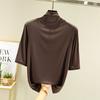 Modal Half High Neck T Shirt For Women With Soft Knit Fabric And Casual Style