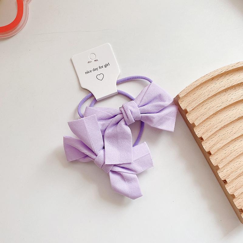 Kawaii Coffee Flower Bow Scrunchie Child Girl Kids Cute Elastic Hair Rubber Band Accessories Tie Hair Ring Rope Holder Headdress