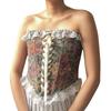 Vintage Floral Corset Vest Push Up Crop Tops Bustier Corset Top Lace Up Corset Top Strapless Bodice Corset Top
