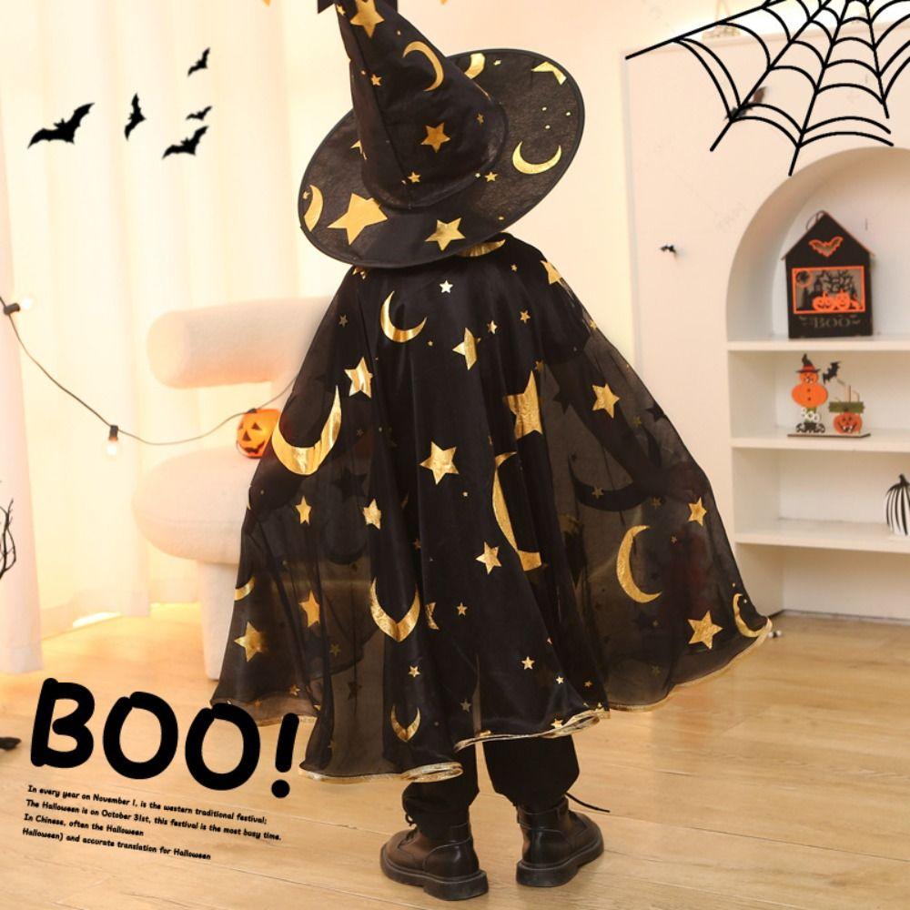 Bright Color Kids Witches Robes Wizard Halloween Cosplay Cape Party Outfit